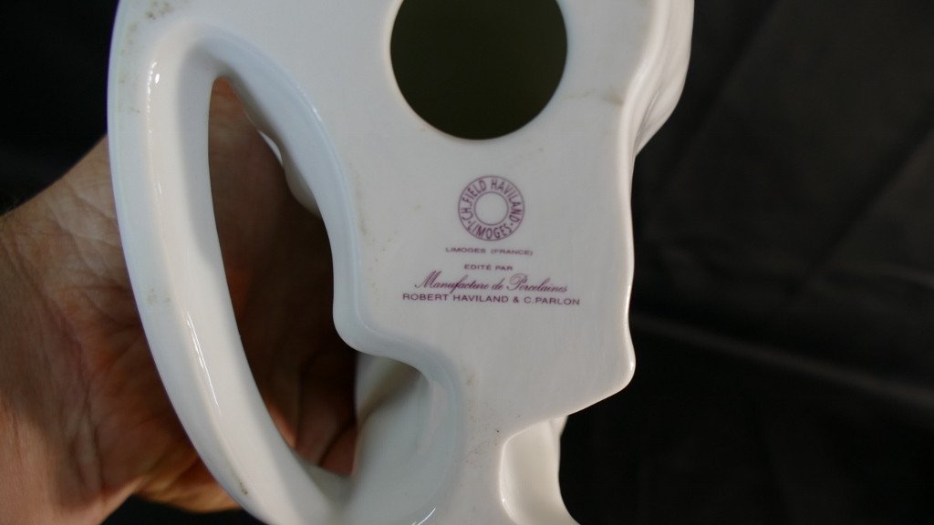 La Panthère, Statuette Art Déco En Porcelaine Blanche Manufacture Haviland, Limoges-photo-1