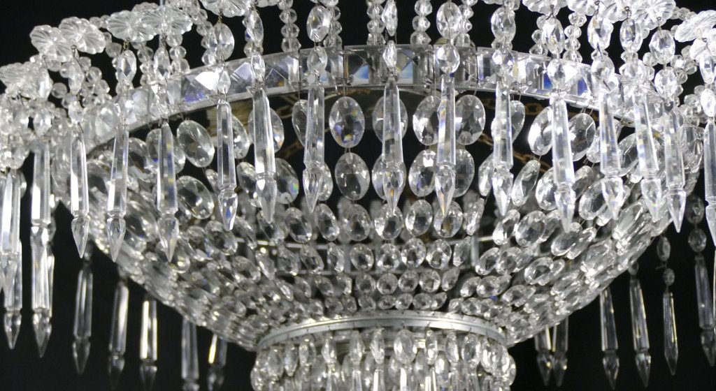 65 Cm, Large Crystal Ceiling Chandelier Crinoline Or Cascade Shape-photo-4