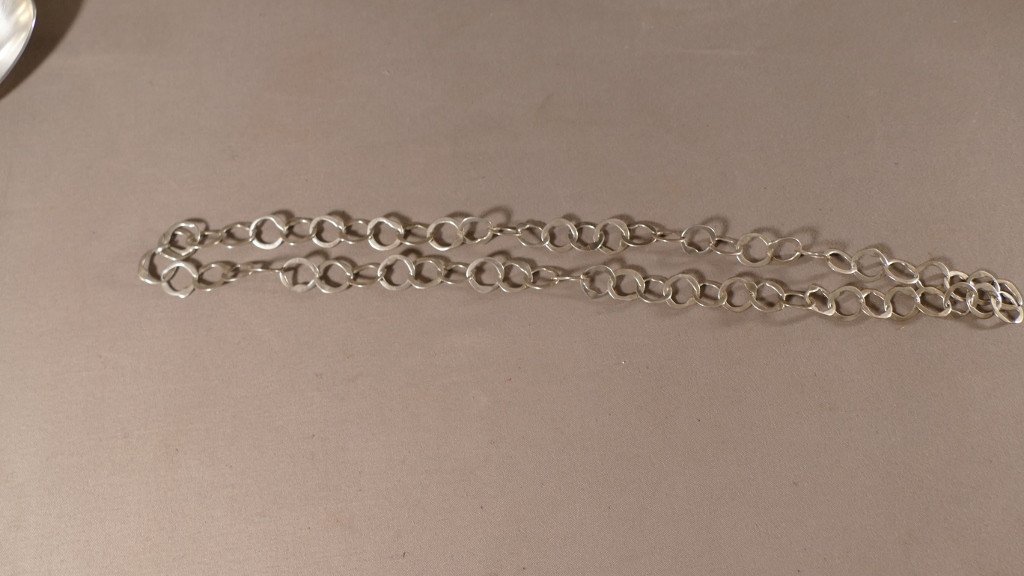 Collier Cha&icirc;ne Vintage En Argent Massif, &eacute;poque 1970-photo-1
