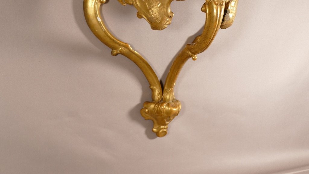 18th Century Wall Console In Golden Carved Wood, Louis XV-photo-3