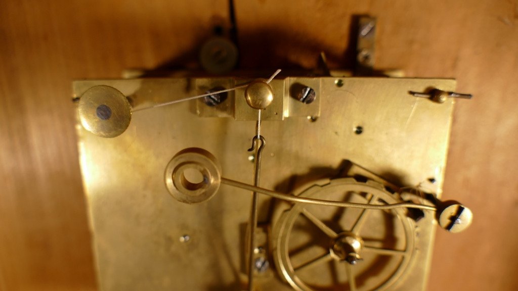 Tableau Horloge d'époque Charles X, Paysage Et Horloge à Fil, XIX ème-photo-8
