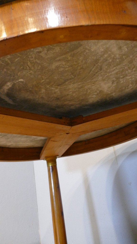Empire Period Pedestal Table In Cherry Wood And Marble Top, Early 19th Century-photo-7