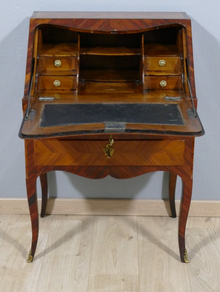 Louis XV Sloping Desk Stamped In Marquetry 18th Century-photo-6