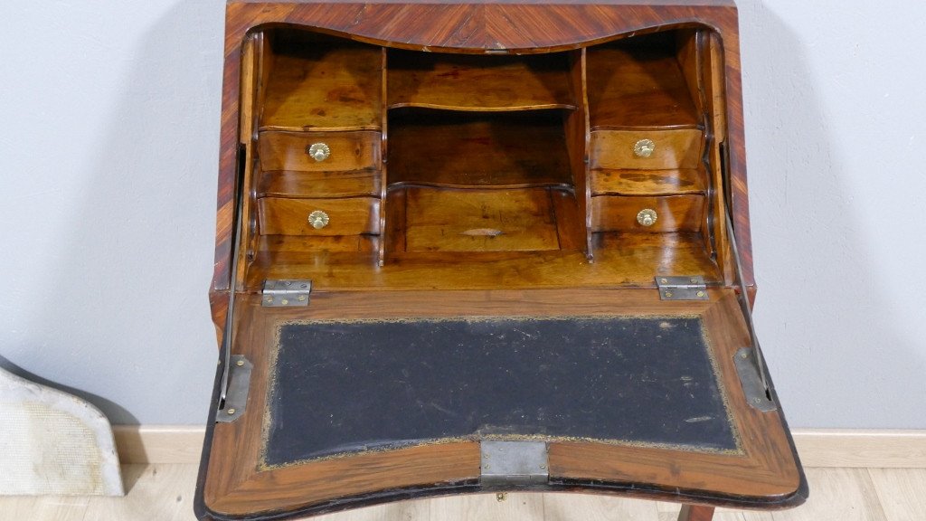Louis XV Sloping Desk Stamped In Marquetry 18th Century-photo-7