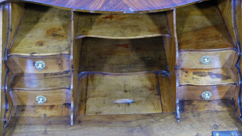 Louis XV Sloping Desk Stamped In Marquetry 18th Century-photo-8