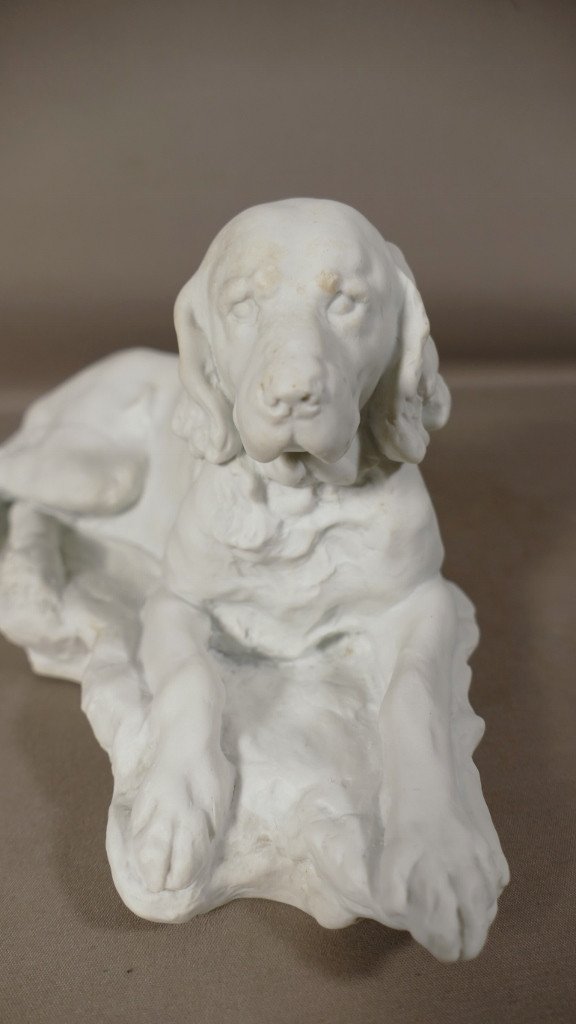 Le Chien, Statuette En Biscuit De Porcelaine Signé Jules Desbois, Début XX ème-photo-4