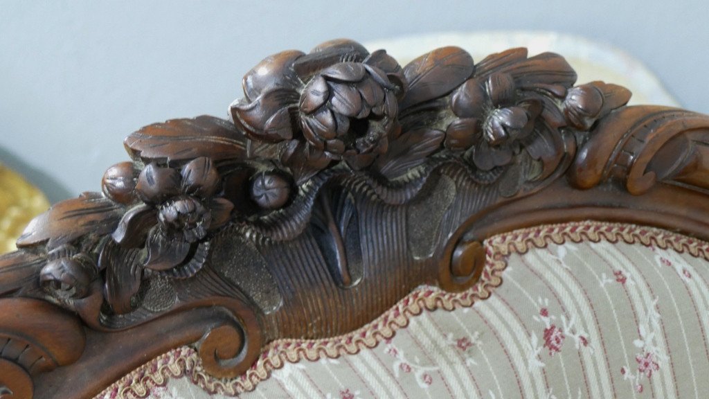 Boat Daybed, Carved Solid Mahogany Chaise Longue, Louis Philippe Period, Early 19th Century-photo-8