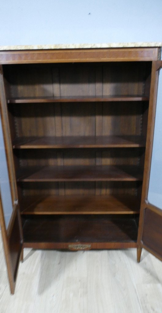 Louis XVI Style Bookcase With Musical Attributes In Frisage, 1925 Period-photo-8