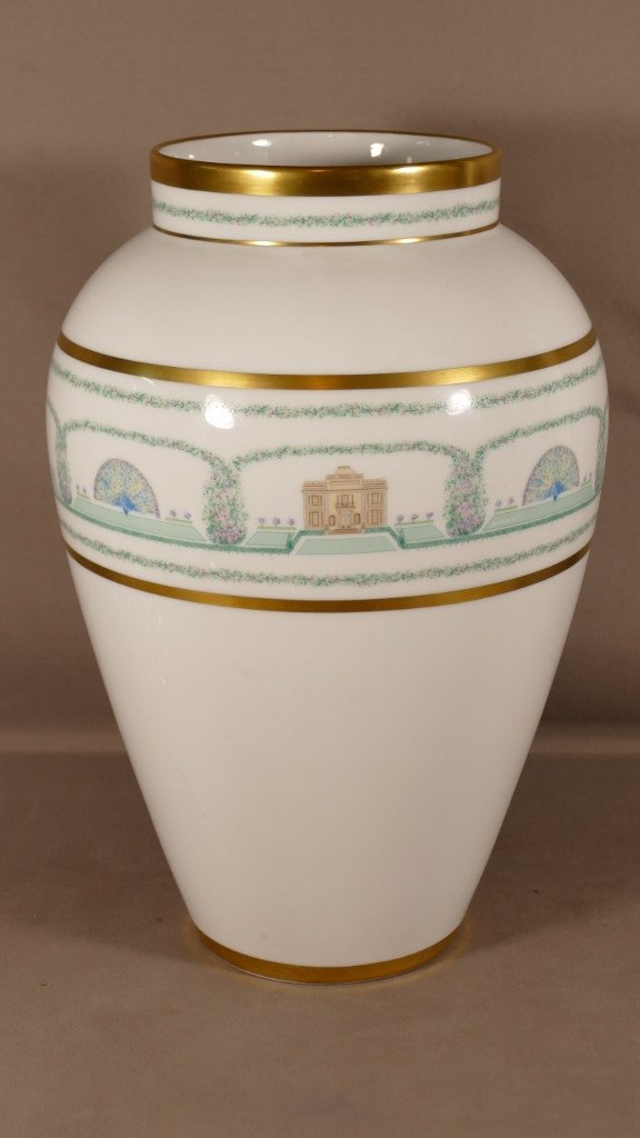 Bernardaud, Folie De Bagatelle, Large Limoges Porcelain Vase-photo-2