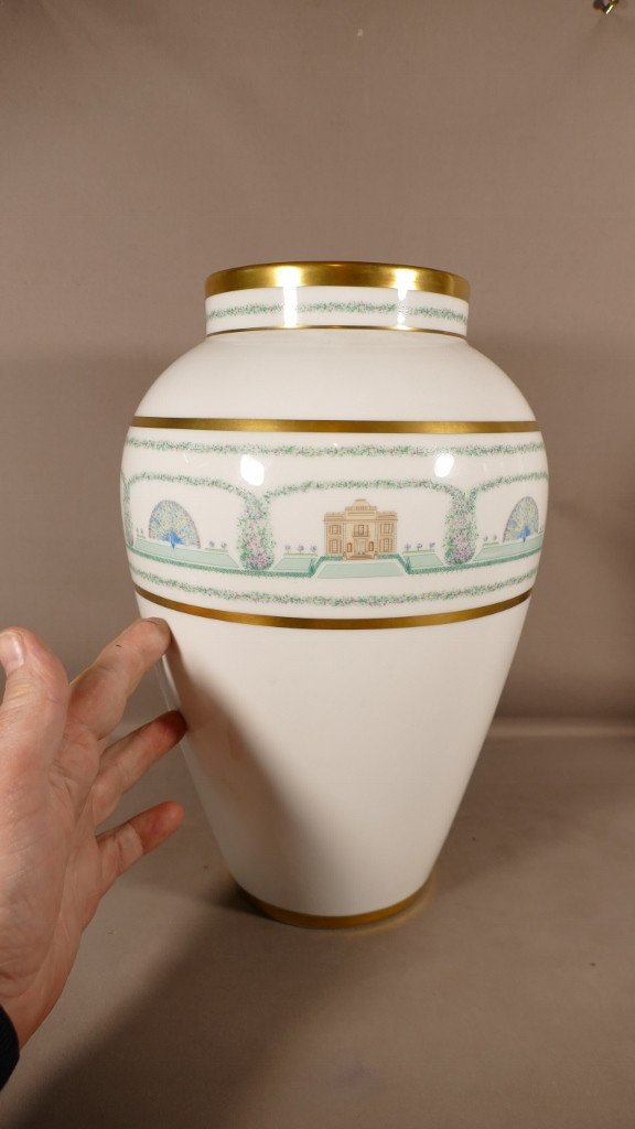 Bernardaud, Folie De Bagatelle, Large Limoges Porcelain Vase-photo-2