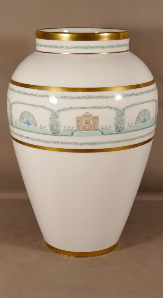 Bernardaud, Folie De Bagatelle, Large Limoges Porcelain Vase