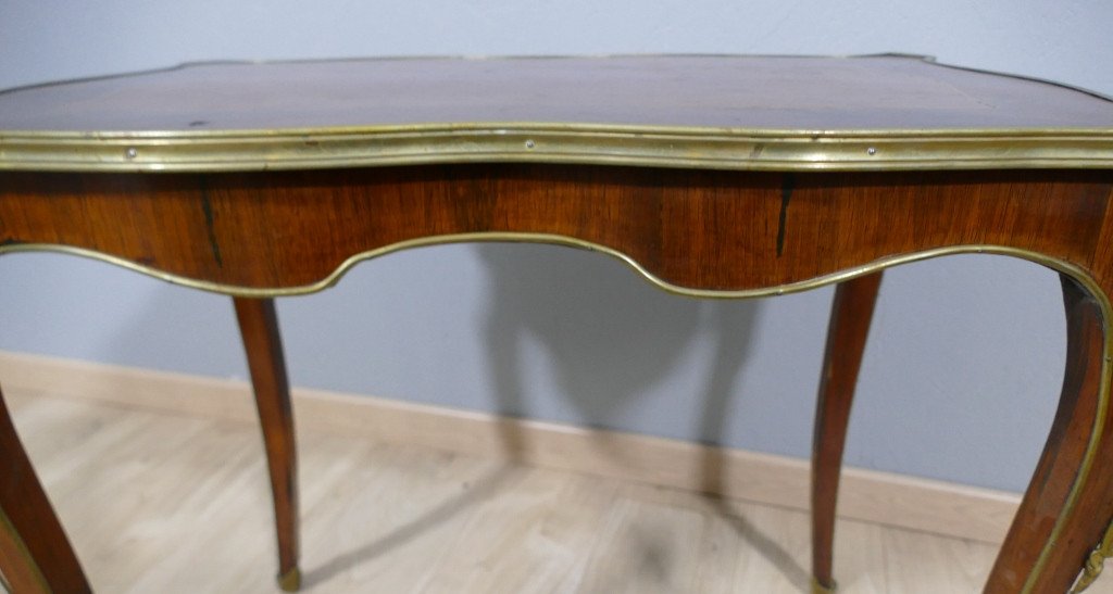 Louis XV Style Flying Living Room Table In Rosewood Curling And Rosewood, Late 19th Century-photo-2