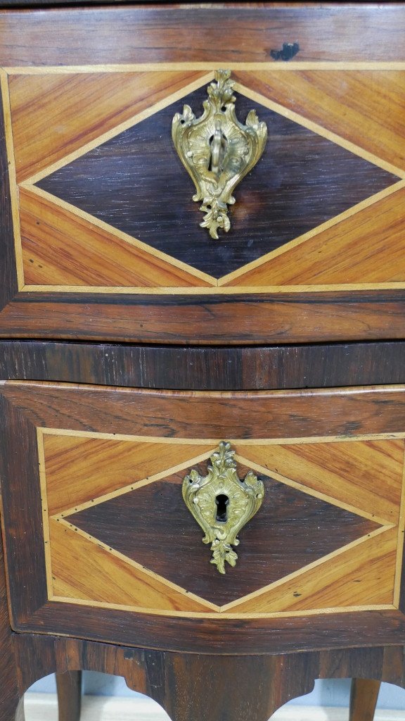 Small Between Two Or Living Room Commode Louis XV Period Rosewood And Rosewood, 18th Century-photo-1