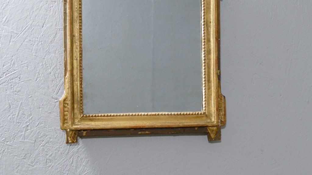 Petit Miroir De Mariage Louis XVI En Bois Sculpté Doré, Décor A La  Salembier, XVIII ème-photo-3