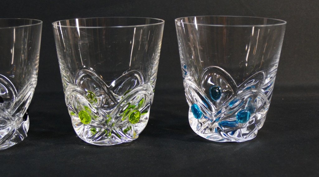Lalique France, Florida Model, 4 Large Crystal Whiskey Goblets, 1960s Period-photo-2