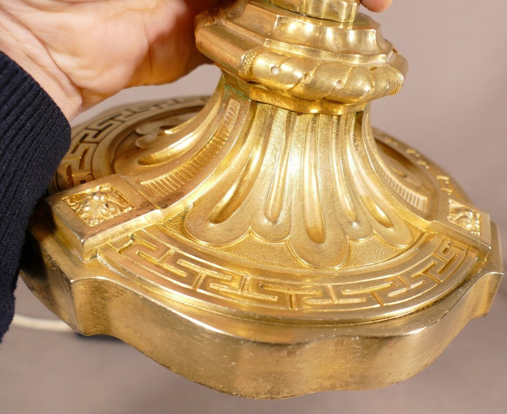 Lampe De Style Louis XVI En Bronze Doré, époque XIX ème Siècle-photo-3