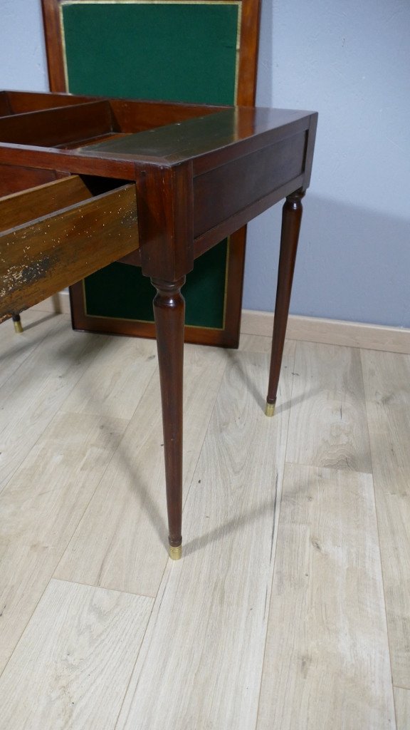 Tric Trac Table Making Louis XVI Style Desk In Mahogany, 19th Century Period-photo-1