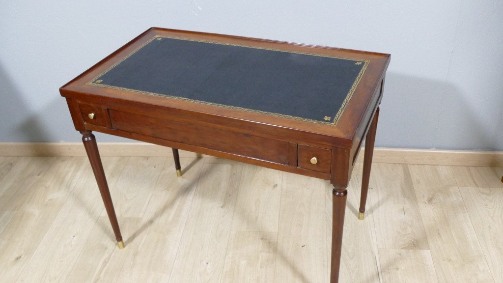 Tric Trac Table Making Louis XVI Style Desk In Mahogany, 19th Century Period-photo-2