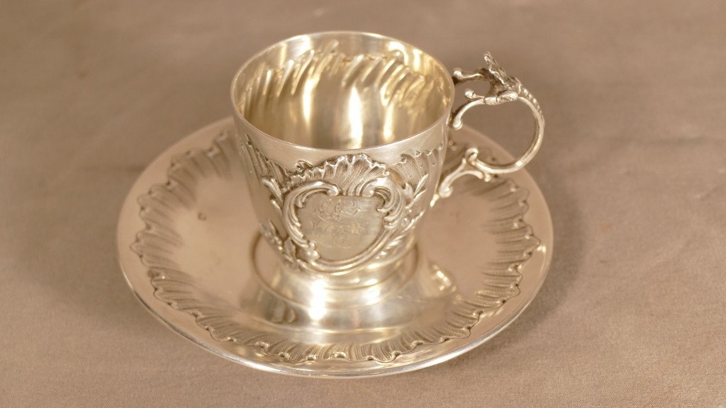 Henri Soufflot, Coffee Cup In Sterling Silver, Circa 1900-photo-2