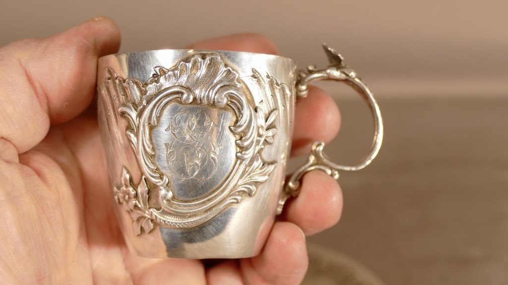 Henri Soufflot, Coffee Cup In Sterling Silver, Circa 1900-photo-3