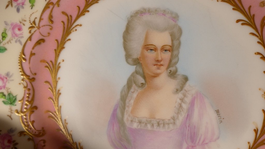 Mme De Montesson, Hand Painted Plate In The Taste Of Sèvres, Samson, 19th Century-photo-3