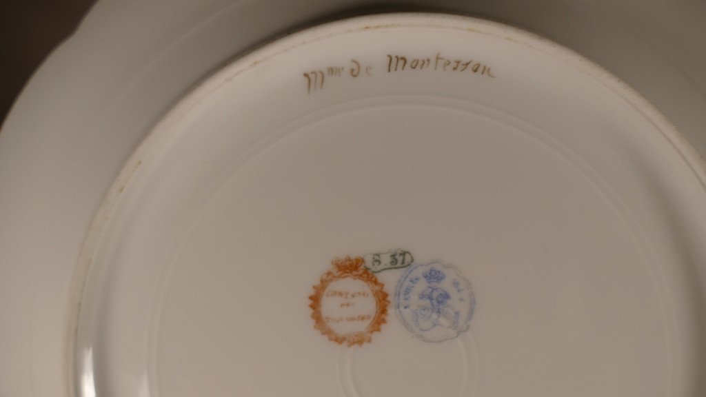 Mme De Montesson, Hand Painted Plate In The Taste Of Sèvres, Samson, 19th Century-photo-6