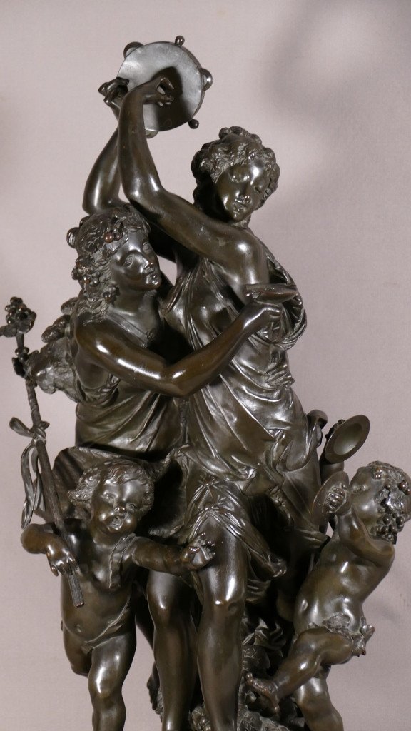 Important Groupe En Bronze, Bacchanale Musique Et Danse, Schoenewerk Et Delafontaine, XIX ème-photo-4