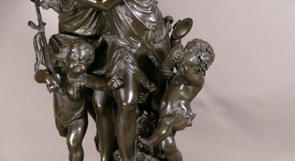 Important Groupe En Bronze, Bacchanale Musique Et Danse, Schoenewerk Et Delafontaine, XIX ème-photo-2