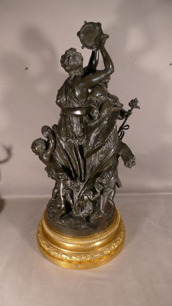 Important Groupe En Bronze, Bacchanale Musique Et Danse, Schoenewerk Et Delafontaine, XIX ème-photo-7