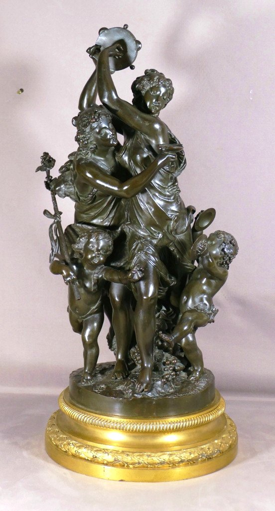 Important Groupe En Bronze, Bacchanale Musique Et Danse, Schoenewerk Et Delafontaine, XIX ème