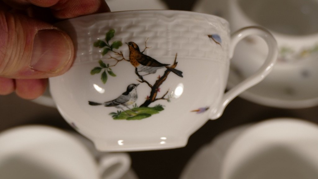 Raynaud Limoges, The Birds, Porcelain Coffee Service After Meissen 18th-photo-5