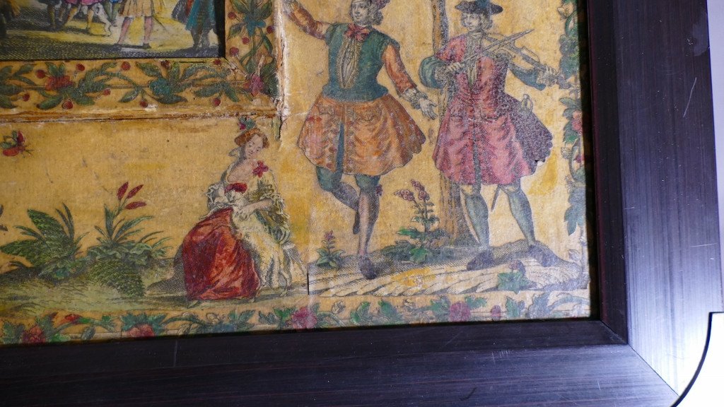 Arte Povera XVIIIth Century, Panel With Party Scene And Dance-photo-4