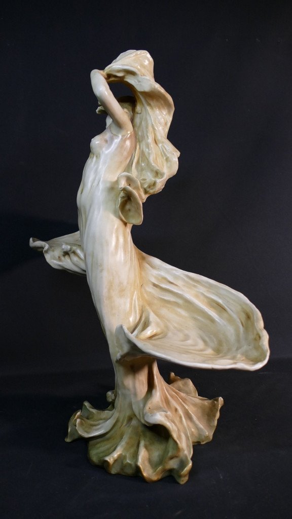 Loïe Fuller Et Amphora, Sculpture En Porcelaine Riessner, Stellmacher & Kessel, Art Nouveau-photo-1