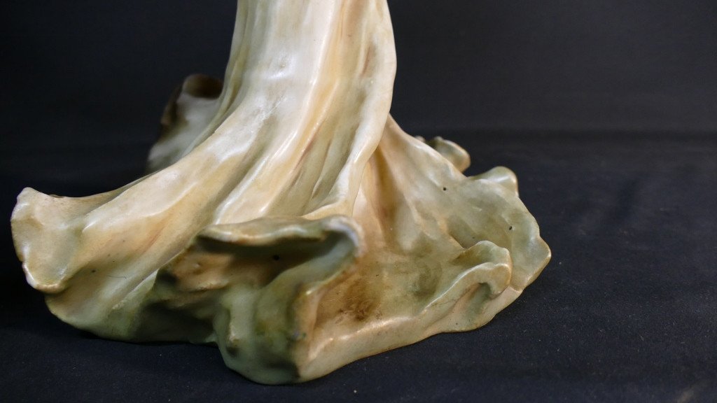 Loïe Fuller Et Amphora, Sculpture En Porcelaine Riessner, Stellmacher & Kessel, Art Nouveau-photo-4