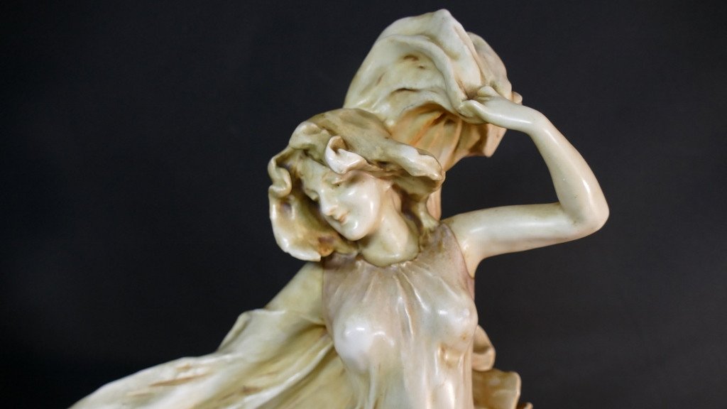 Loïe Fuller Et Amphora, Sculpture En Porcelaine Riessner, Stellmacher & Kessel, Art Nouveau-photo-5