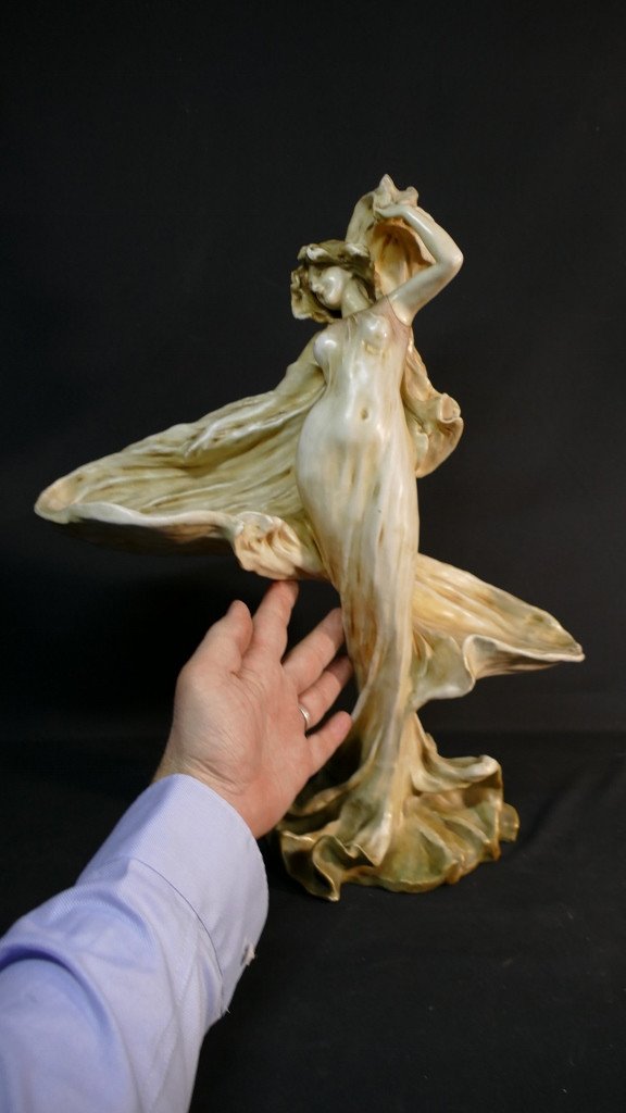 Loïe Fuller Et Amphora, Sculpture En Porcelaine Riessner, Stellmacher & Kessel, Art Nouveau-photo-6