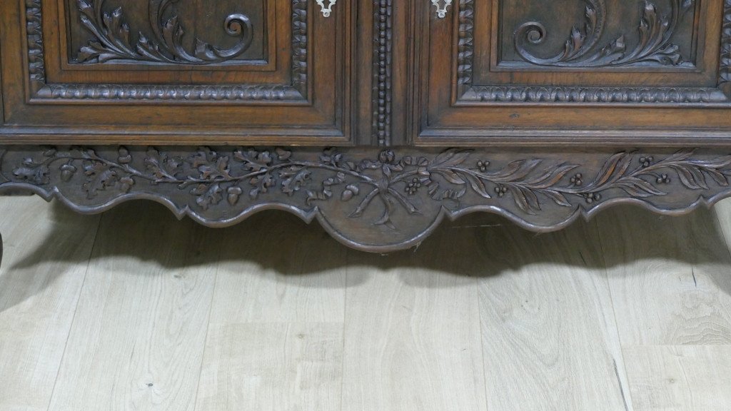 Norman Buffet Transition Louis XVI Oak Carved With Cornucopias 19th Century-photo-2