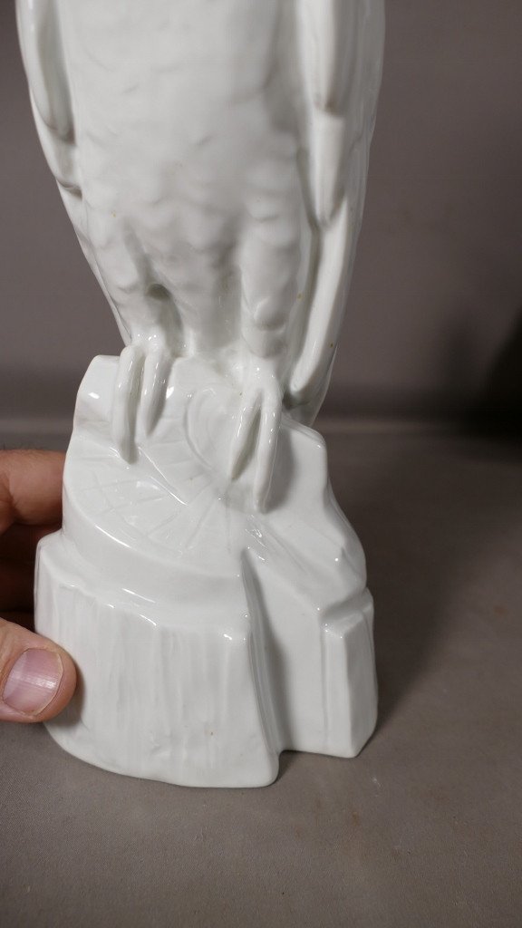  Edouard-Marcel Sandoz Et Haviland, Cacato&egrave;s, Sculpture En Porcelaine Blanche De Limoges-photo-4
