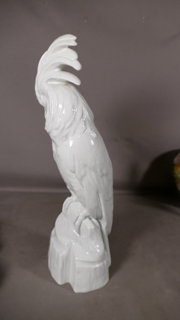  Edouard-Marcel Sandoz Et Haviland, Cacato&egrave;s, Sculpture En Porcelaine Blanche De Limoges-photo-5