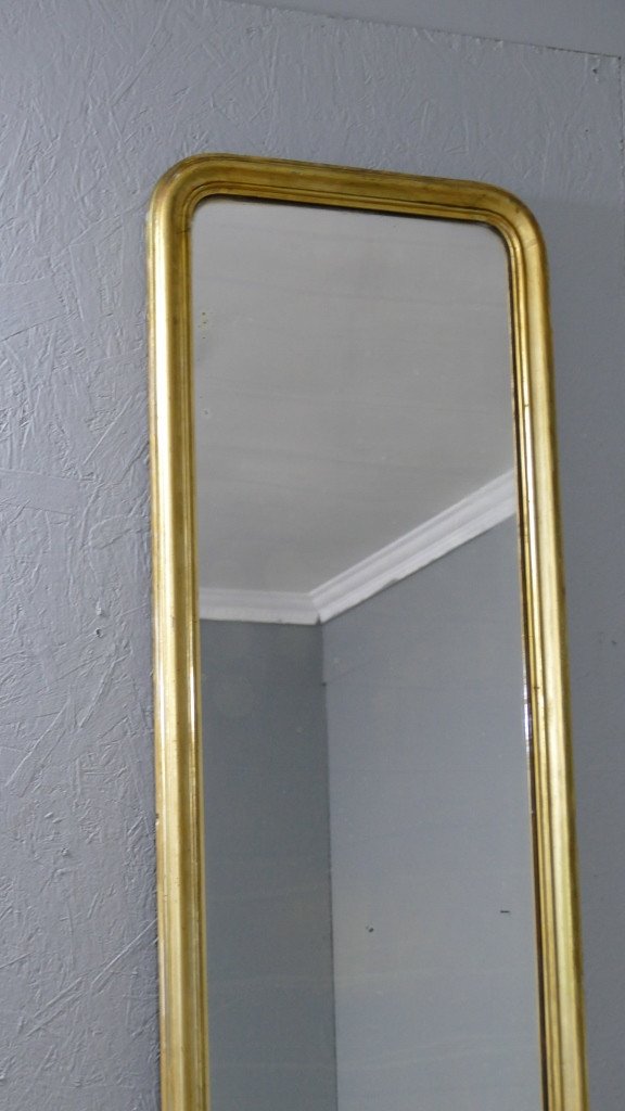 261*50.5 Cm, High And Narrow Louis Philippe Mirror In Golden Wood, 1899 Period-photo-2