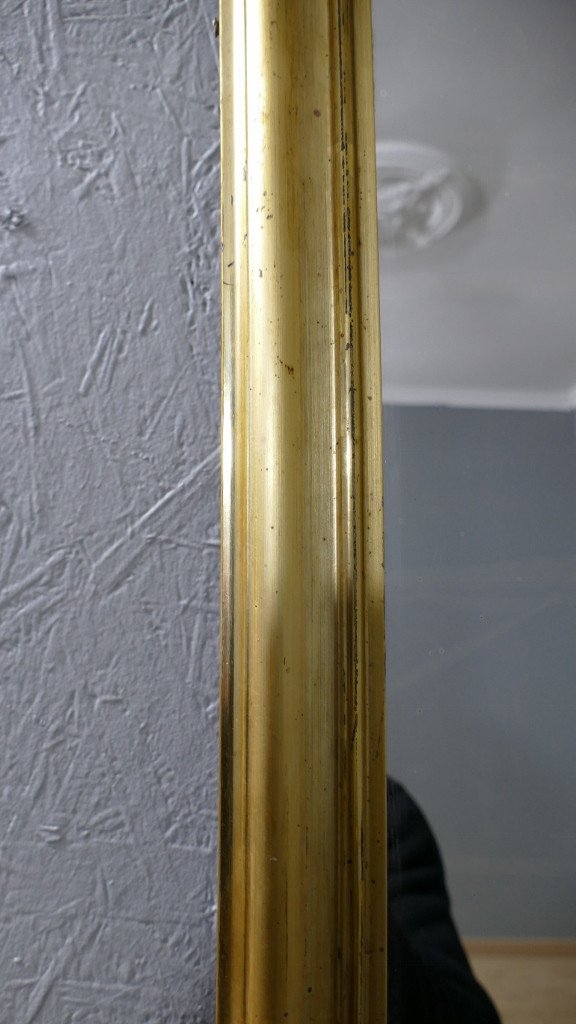 261*50.5 Cm, High And Narrow Louis Philippe Mirror In Golden Wood, 1899 Period-photo-1
