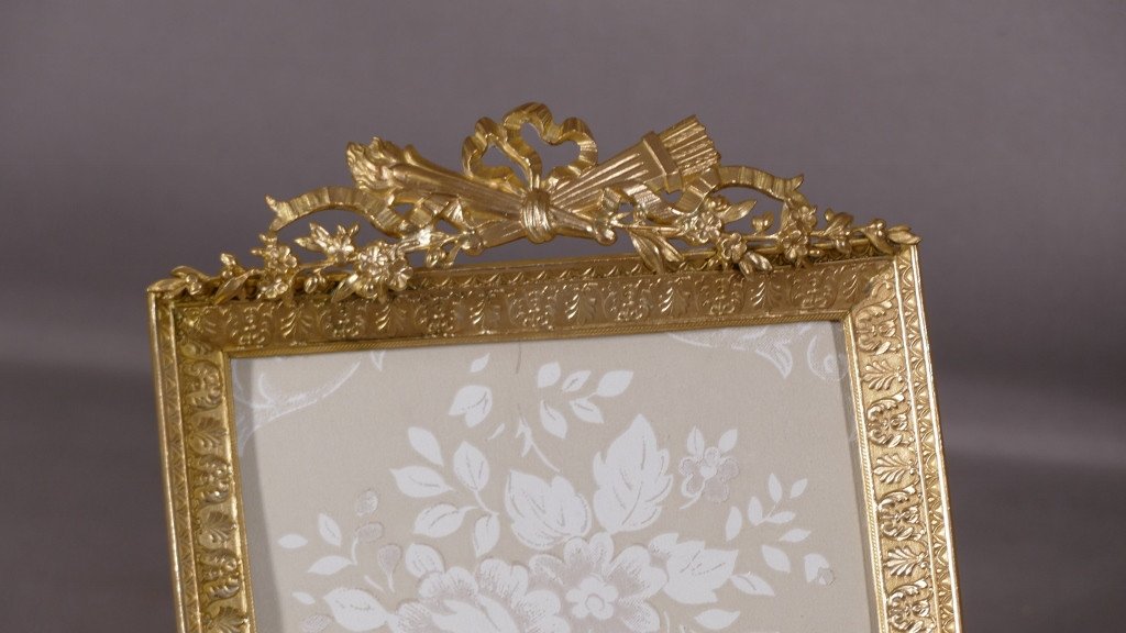 Louis XVI Style Photo Frame In Bronze And Gilded Brass, 1900 Period-photo-2