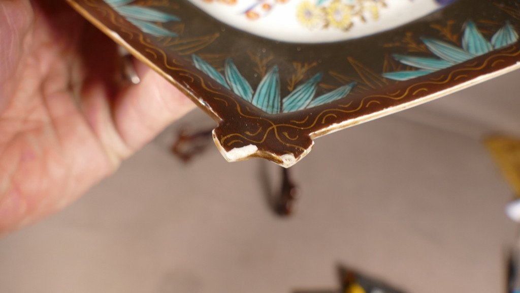 Japan, Fukagawa, Decorative Porcelain Dish, Bamboo, Birds, Peonies And Cherry Tree, 19th Century -photo-6