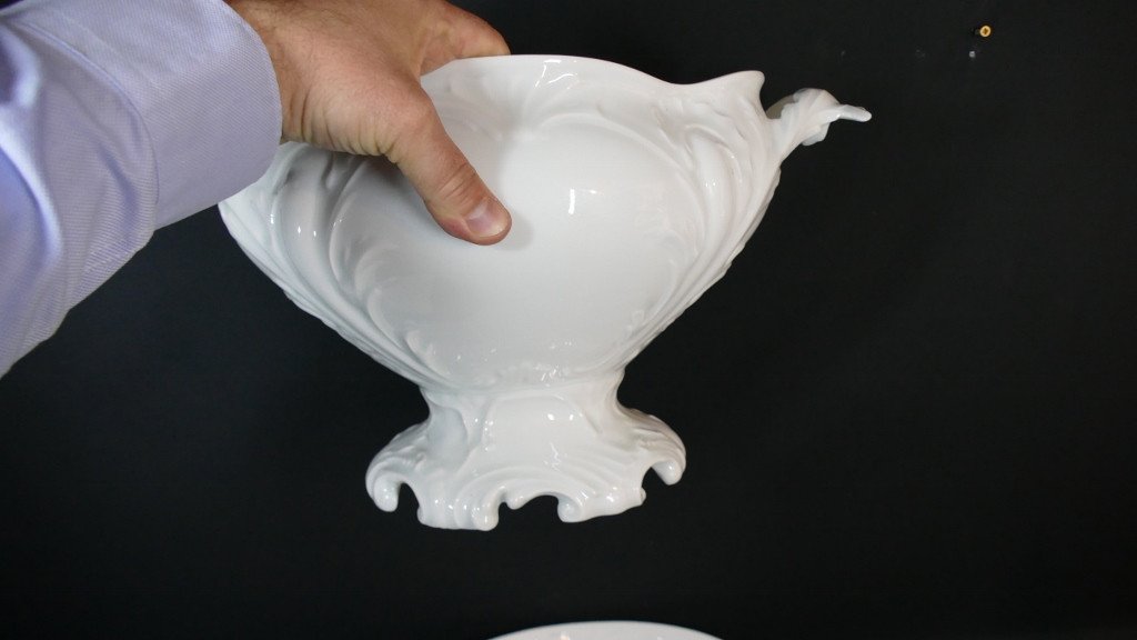 68 Cm, Majestic Centerpiece In White Limoges Porcelain, Manufacture Giraud-photo-4