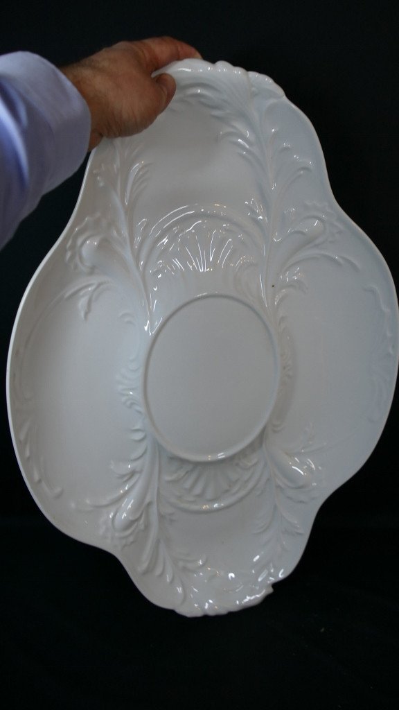 68 Cm, Majestic Centerpiece In White Limoges Porcelain, Manufacture Giraud-photo-6