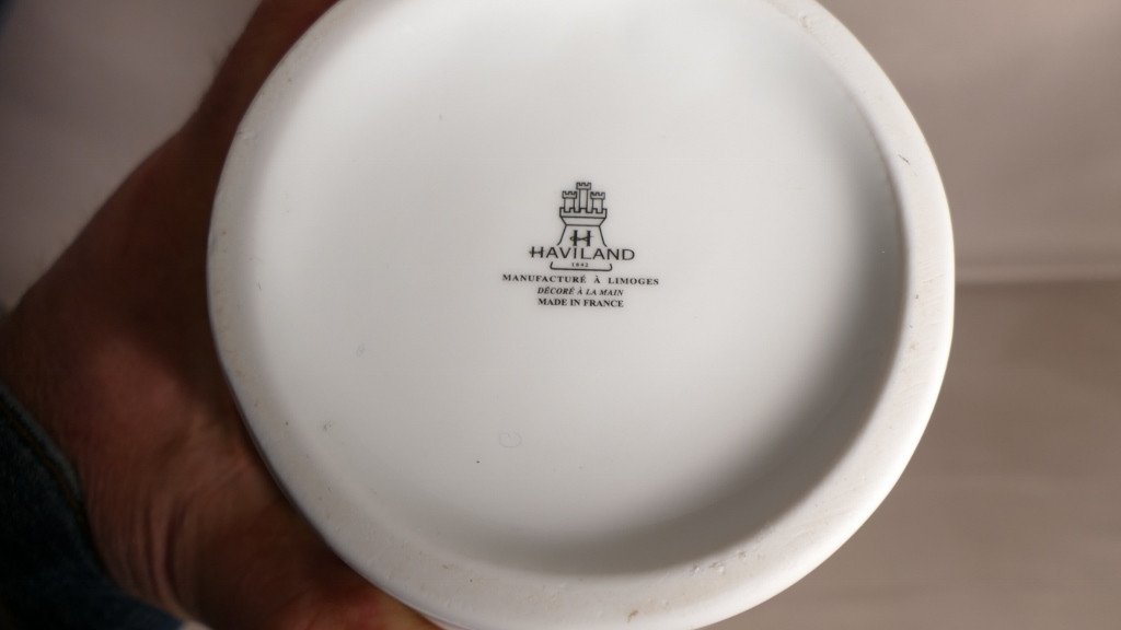 Large Art Nouveau Style Vase In White Limoges Porcelain, Haviland Manufacture-photo-3