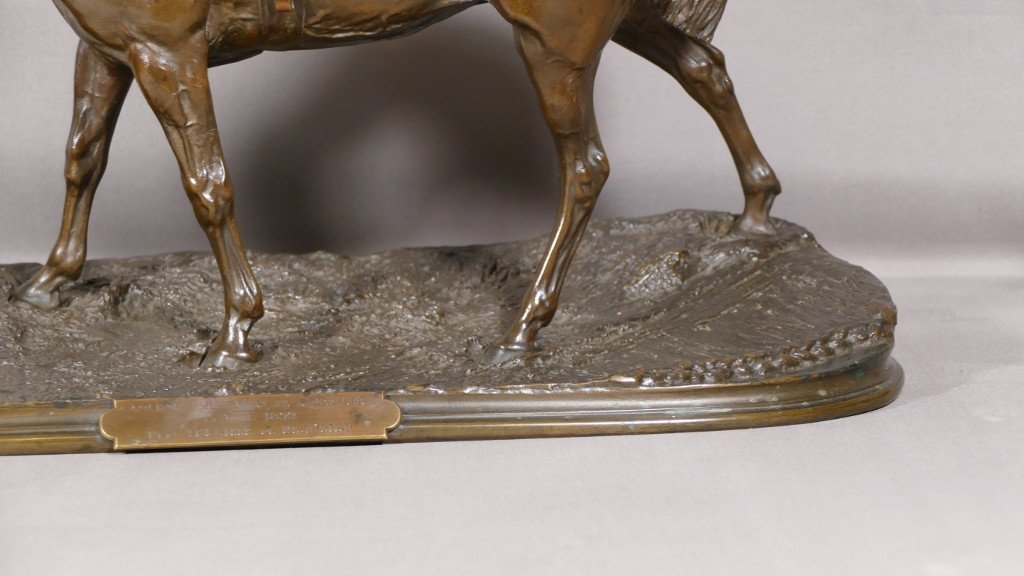Pierre-jules Mêne (1810-1879) – Jument à L’écurie Jouant Avec Un Chien, Bronze Animalier XIX-photo-4