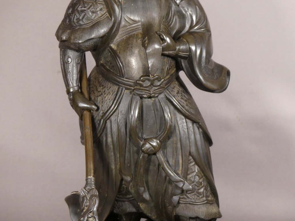 Bronze Chinois XVIII &egrave;me Si&egrave;cle, Guan Gong, Guan Yu, Dieu De La Guerre Et De La Richesse, Chine-photo-3