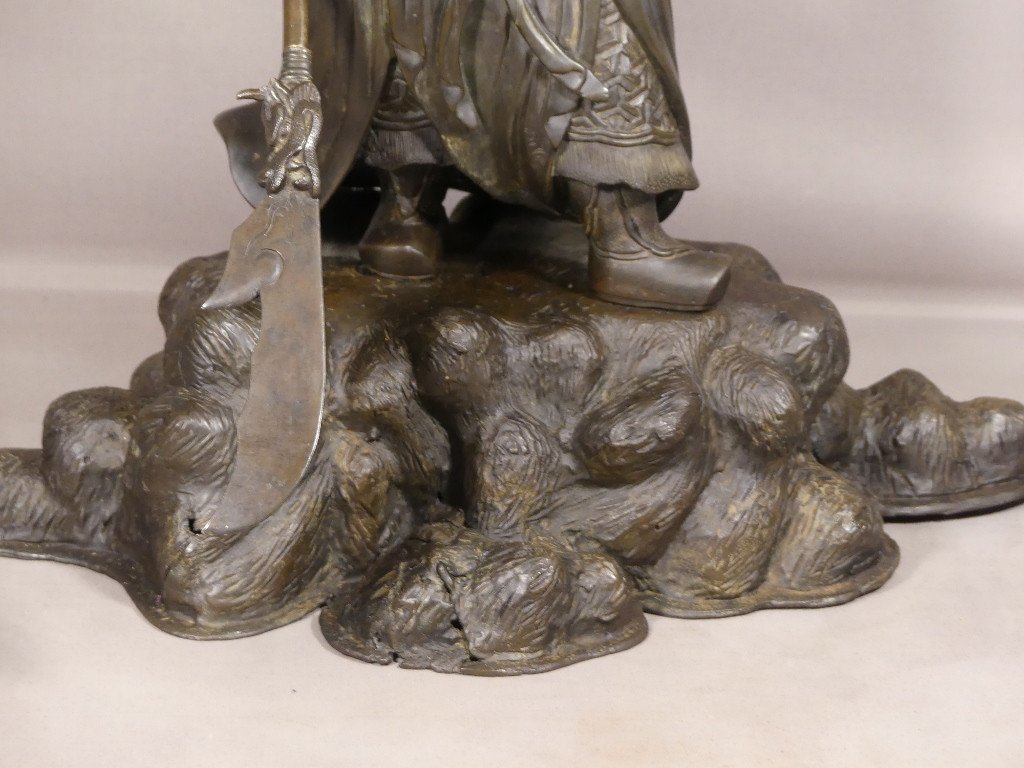 Bronze Chinois XVIII &egrave;me Si&egrave;cle, Guan Gong, Guan Yu, Dieu De La Guerre Et De La Richesse, Chine-photo-4