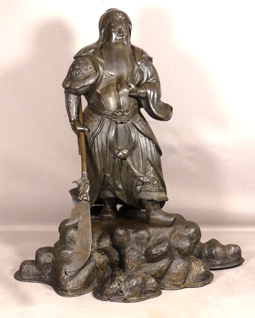 Bronze Chinois XVIII &egrave;me Si&egrave;cle, Guan Gong, Guan Yu, Dieu De La Guerre Et De La Richesse, Chine